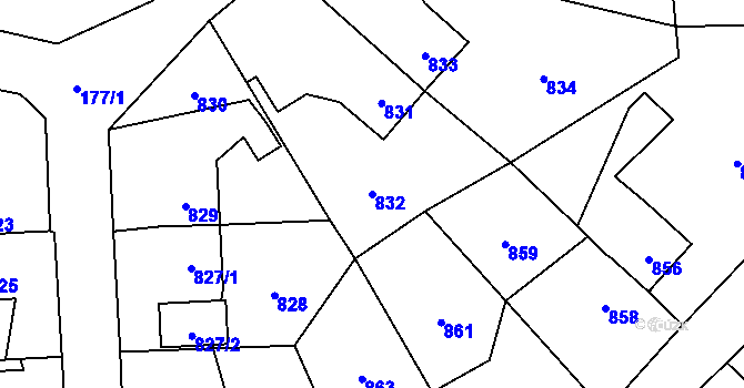 Parcela st. 832 v KÚ Horní Suchá, Katastrální mapa