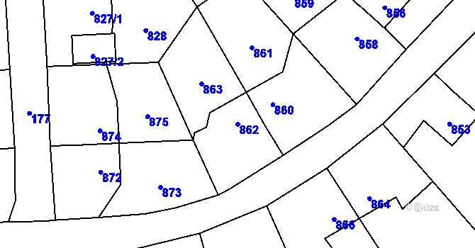 Parcela st. 862 v KÚ Horní Suchá, Katastrální mapa
