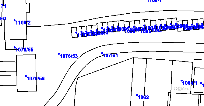 Parcela st. 1076/1 v KÚ Horní Suchá, Katastrální mapa