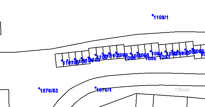 Parcela st. 1101 v KÚ Horní Suchá, Katastrální mapa