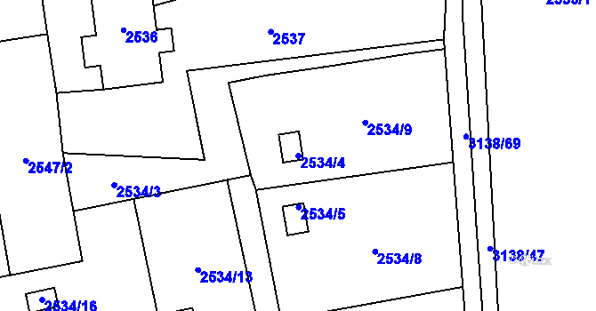 Parcela st. 2534/4 v KÚ Horní Suchá, Katastrální mapa