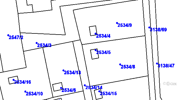 Parcela st. 2534/5 v KÚ Horní Suchá, Katastrální mapa