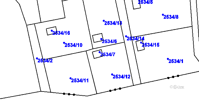Parcela st. 2534/7 v KÚ Horní Suchá, Katastrální mapa
