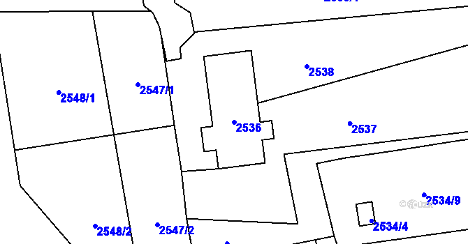 Parcela st. 2536 v KÚ Horní Suchá, Katastrální mapa