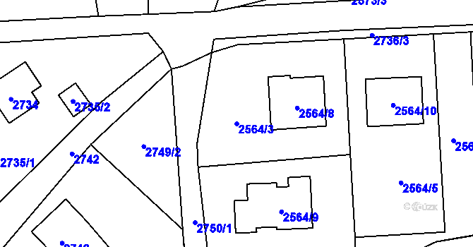 Parcela st. 2564/3 v KÚ Horní Suchá, Katastrální mapa
