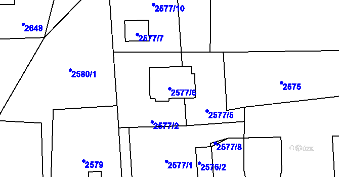 Parcela st. 2577/6 v KÚ Horní Suchá, Katastrální mapa
