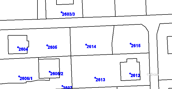 Parcela st. 2614 v KÚ Horní Suchá, Katastrální mapa