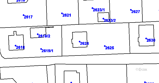 Parcela st. 2624 v KÚ Horní Suchá, Katastrální mapa