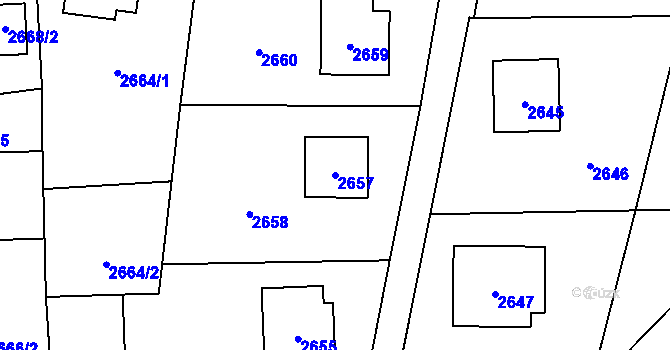 Parcela st. 2657 v KÚ Horní Suchá, Katastrální mapa