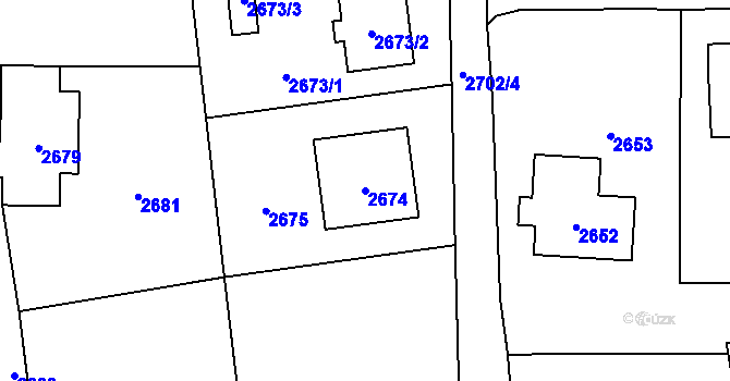 Parcela st. 2674 v KÚ Horní Suchá, Katastrální mapa