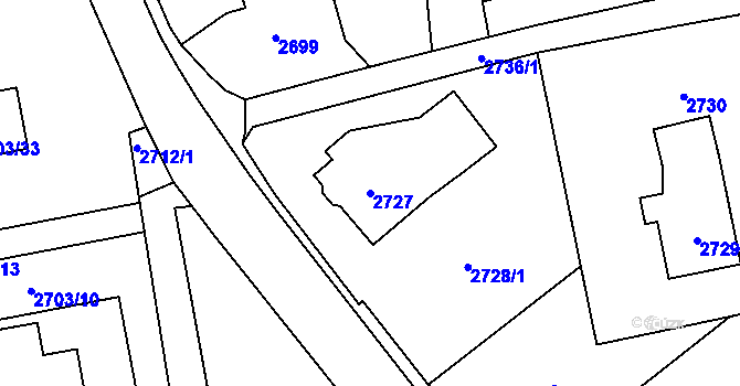 Parcela st. 2727 v KÚ Horní Suchá, Katastrální mapa