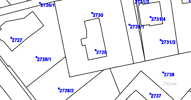 Parcela st. 2729 v KÚ Horní Suchá, Katastrální mapa