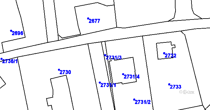 Parcela st. 2731/3 v KÚ Horní Suchá, Katastrální mapa