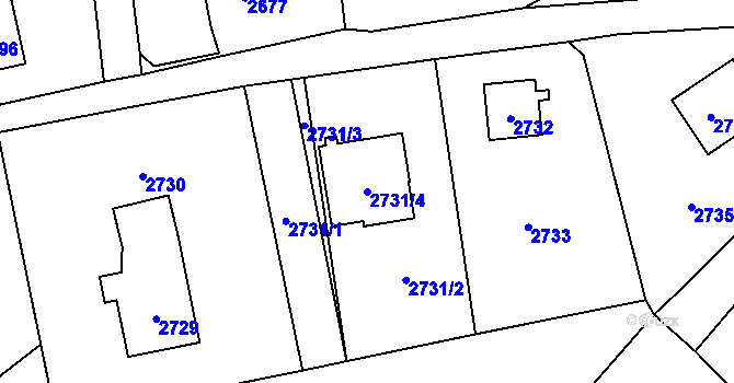 Parcela st. 2731/4 v KÚ Horní Suchá, Katastrální mapa