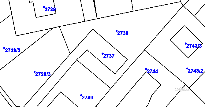 Parcela st. 2737 v KÚ Horní Suchá, Katastrální mapa