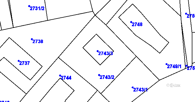 Parcela st. 2743/3 v KÚ Horní Suchá, Katastrální mapa