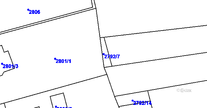 Parcela st. 2792/7 v KÚ Horní Suchá, Katastrální mapa