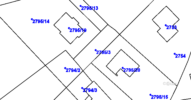 Parcela st. 2795/3 v KÚ Horní Suchá, Katastrální mapa