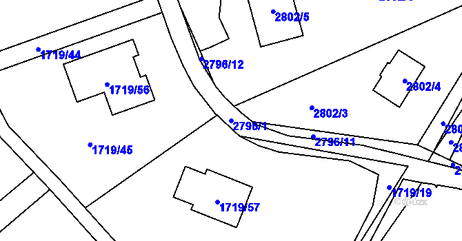 Parcela st. 2796/1 v KÚ Horní Suchá, Katastrální mapa