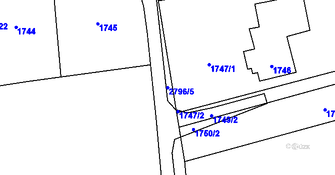 Parcela st. 2796/5 v KÚ Horní Suchá, Katastrální mapa
