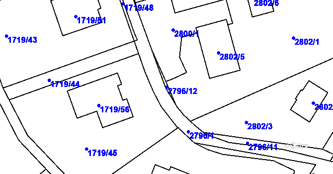 Parcela st. 2796/12 v KÚ Horní Suchá, Katastrální mapa
