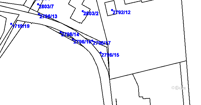 Parcela st. 2796/15 v KÚ Horní Suchá, Katastrální mapa