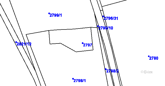 Parcela st. 2797 v KÚ Horní Suchá, Katastrální mapa