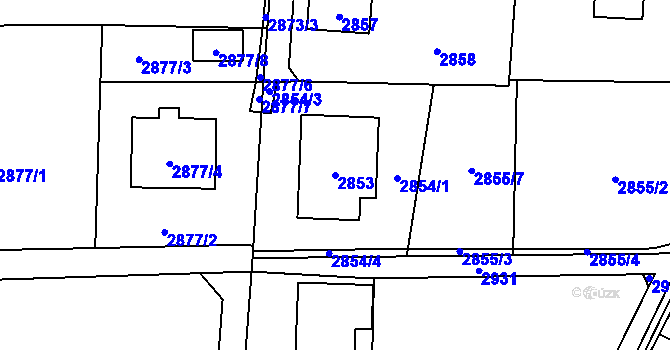 Parcela st. 2853 v KÚ Horní Suchá, Katastrální mapa