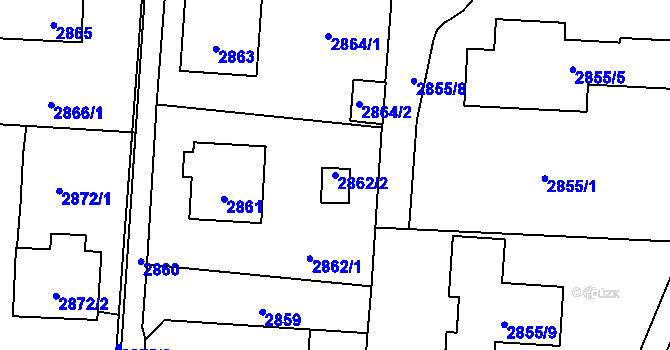 Parcela st. 2862/2 v KÚ Horní Suchá, Katastrální mapa