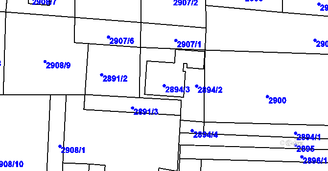 Parcela st. 2894/3 v KÚ Horní Suchá, Katastrální mapa