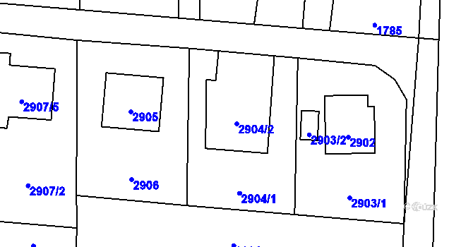 Parcela st. 2904/2 v KÚ Horní Suchá, Katastrální mapa