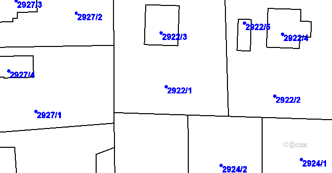 Parcela st. 2922/1 v KÚ Horní Suchá, Katastrální mapa