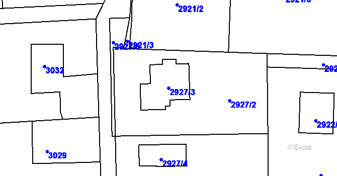 Parcela st. 2927/3 v KÚ Horní Suchá, Katastrální mapa