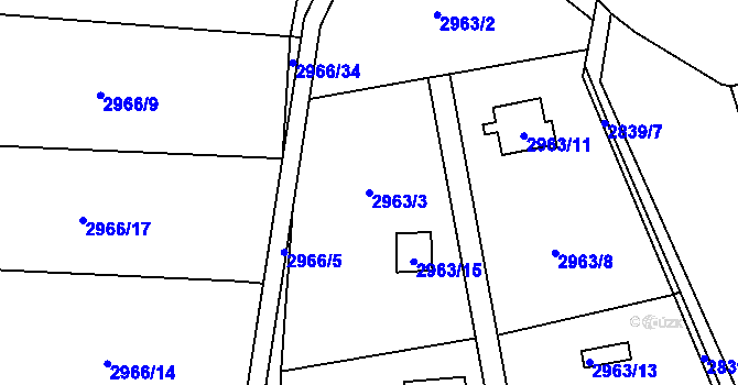 Parcela st. 2963/3 v KÚ Horní Suchá, Katastrální mapa