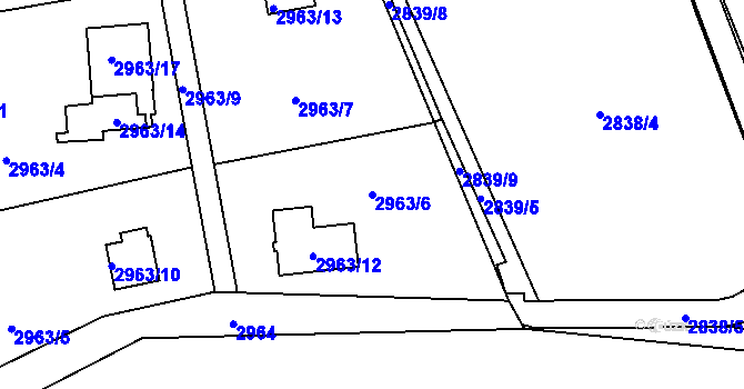 Parcela st. 2963/6 v KÚ Horní Suchá, Katastrální mapa