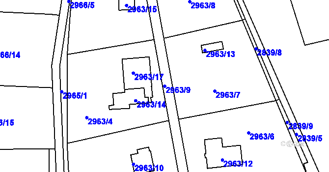 Parcela st. 2963/9 v KÚ Horní Suchá, Katastrální mapa