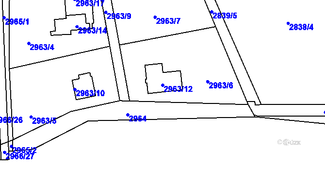 Parcela st. 2963/12 v KÚ Horní Suchá, Katastrální mapa