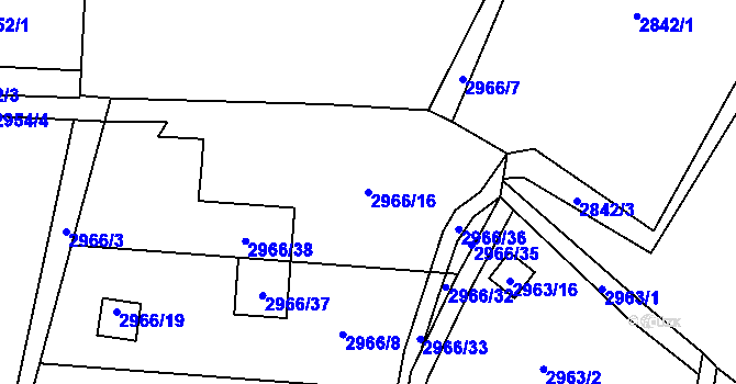 Parcela st. 2966/16 v KÚ Horní Suchá, Katastrální mapa