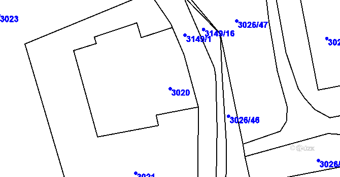 Parcela st. 3020 v KÚ Horní Suchá, Katastrální mapa