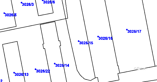Parcela st. 3026/15 v KÚ Horní Suchá, Katastrální mapa