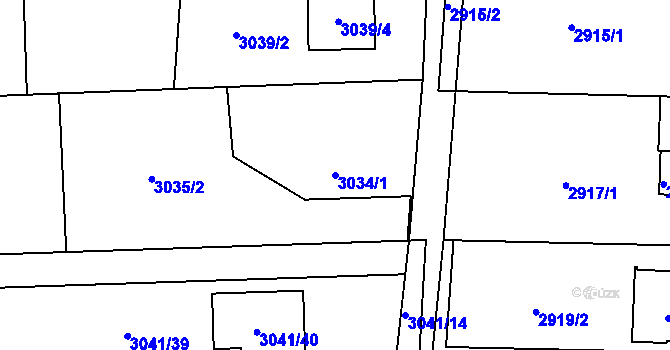 Parcela st. 3034/1 v KÚ Horní Suchá, Katastrální mapa