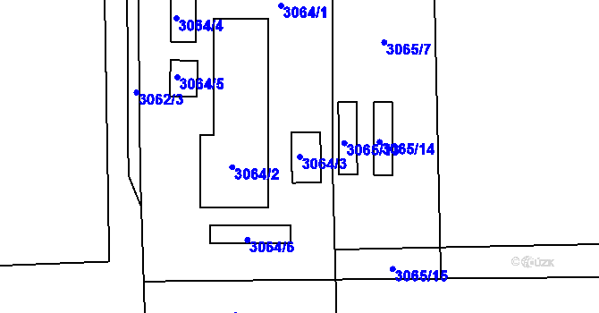 Parcela st. 3064/3 v KÚ Horní Suchá, Katastrální mapa