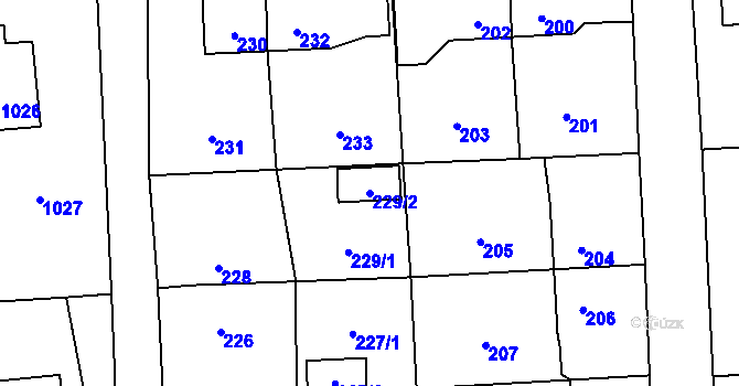Parcela st. 229/2 v KÚ Horní Suchá, Katastrální mapa