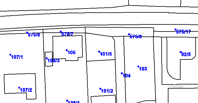 Parcela st. 101/5 v KÚ Horní Suchá, Katastrální mapa