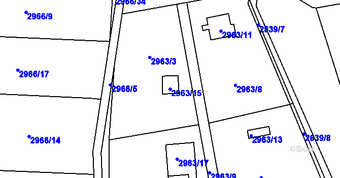 Parcela st. 2963/15 v KÚ Horní Suchá, Katastrální mapa