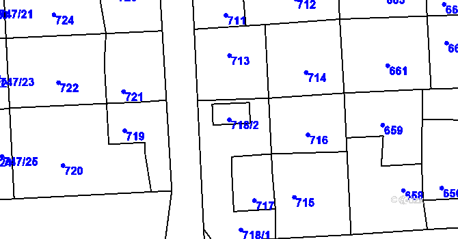 Parcela st. 718/2 v KÚ Horní Suchá, Katastrální mapa