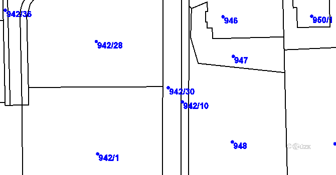 Parcela st. 942/30 v KÚ Horní Suchá, Katastrální mapa