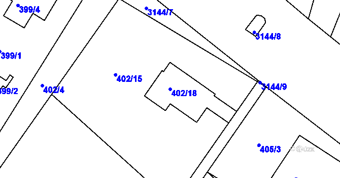 Parcela st. 402/18 v KÚ Horní Suchá, Katastrální mapa