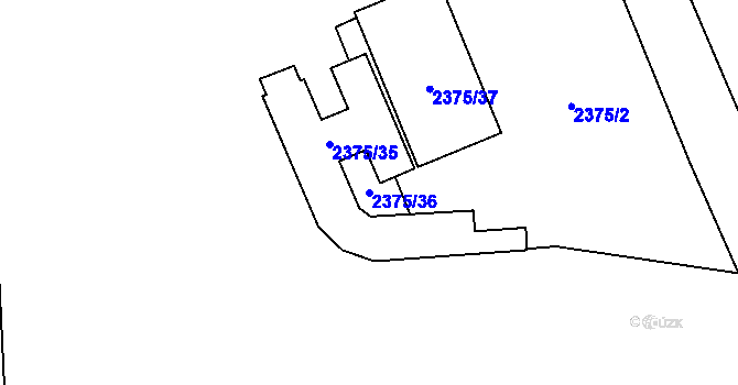 Parcela st. 2375/36 v KÚ Horní Suchá, Katastrální mapa