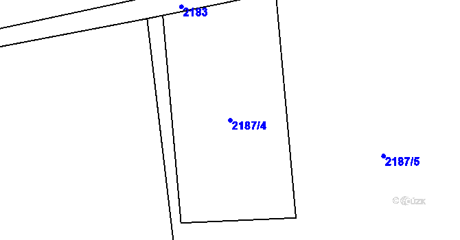 Parcela st. 2187/4 v KÚ Horní Suchá, Katastrální mapa